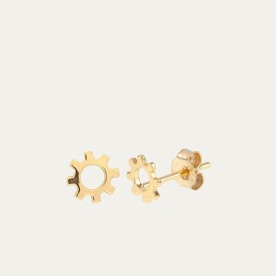 VANIA GOLD EARRINGS - Pair - Mint Flower -