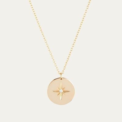 Claire gold necklace - Mint Flower -