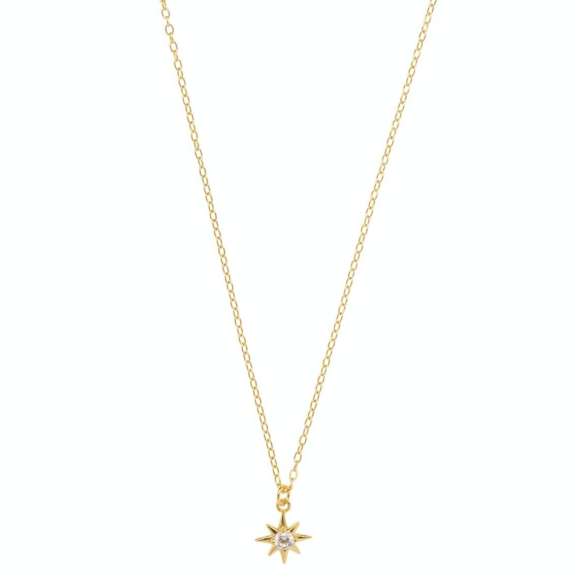 Collana Stella e Zirconi - Argento Sterling 925 - Fiore di Menta -