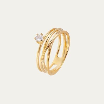 Anne Gold Ring - Mint Flower -