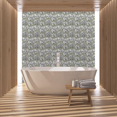 Special wet room wallpaper: Le Mandarinier wasabi