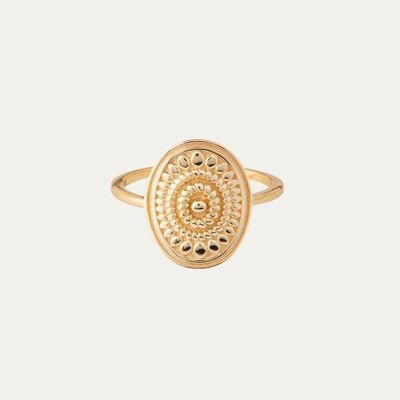 Claudia Gold Ring - Mint Flower -