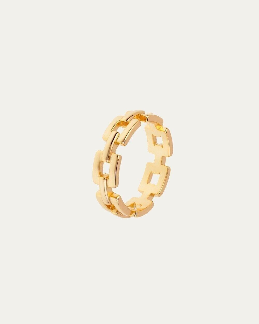 Chain Gold Ring - Mint Flower -