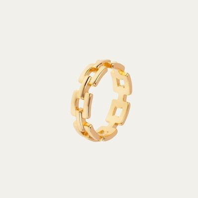 Chain Gold Ring - Mint Flower -