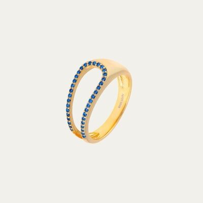 Anello Karen in oro blu - 12 - Fiore di menta -