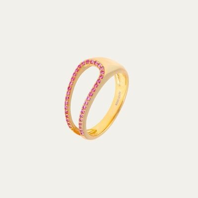 Karen Pink Gold Ring - 16 - Mint Flower -