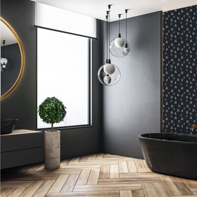 Special wet room wallpaper: The Crested King Quadri Blue