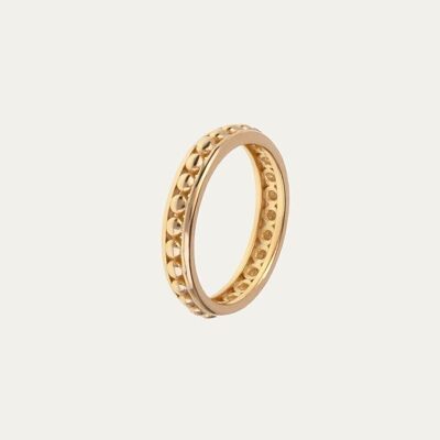 Point Gold Ring - 16 - Mint Flower -