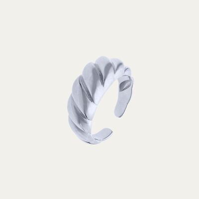 Lucia Silber verstellbarer Ring - Minze Blume -