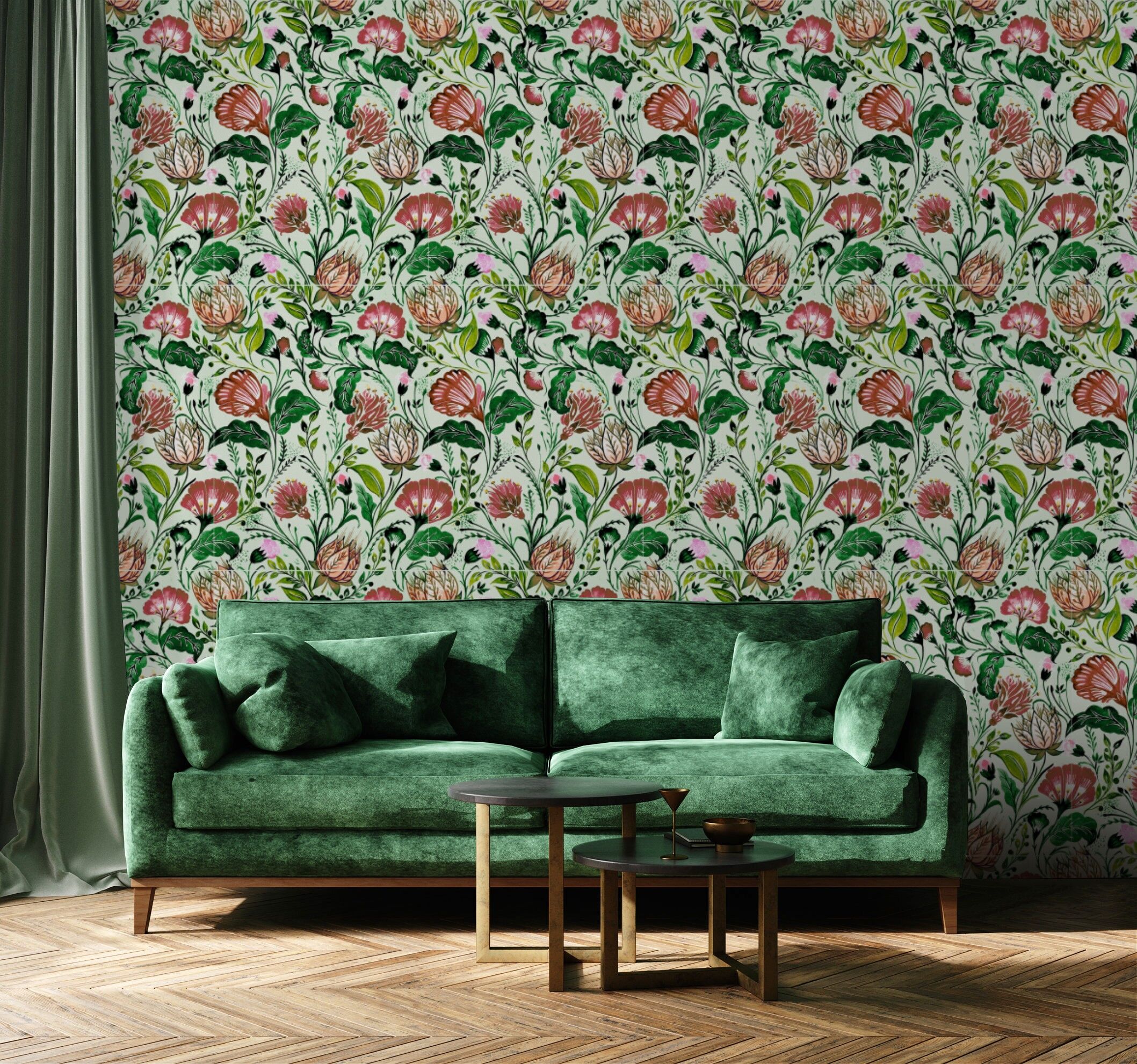 Carta da parati in tessuto non tessuto: Il giardino di Maiorca CREME