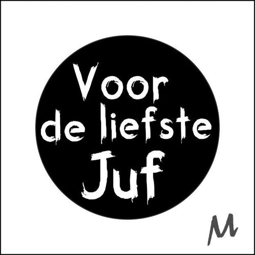 Juf bedankt - Wensetiket-rond 47 mm