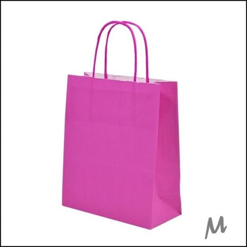 Kraft tas groot – Pink (100 stuks)