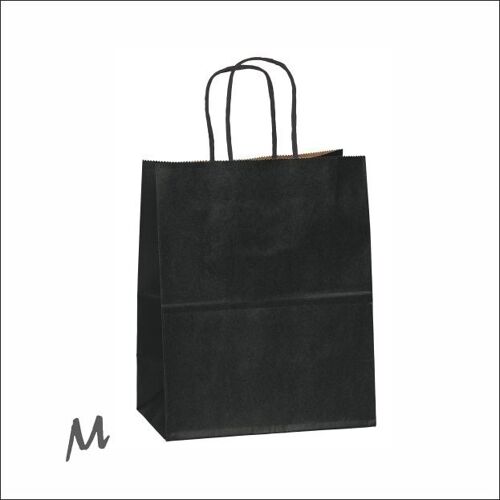 Kraft bag medium – Black (100 pieces)