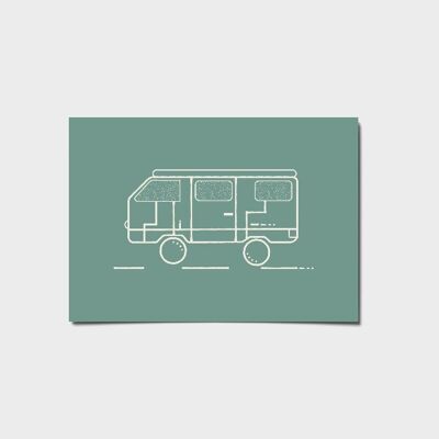 Minimal Camper Green Poster a3