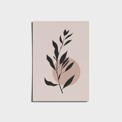 Boho Abstract Pink Leaf Poster a3