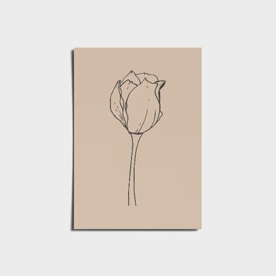 Minimal Botanical Rose Poster a3