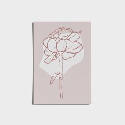 Boho Abstract Pink Peony Poster a3