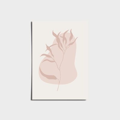 Abstract Pink Leaf Poster a3