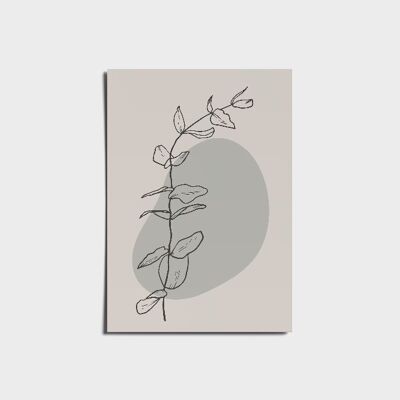 Minimal Abstract Nude Leaf Poster a3