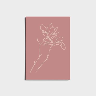 Minimal Magnolia Pink Poster a3