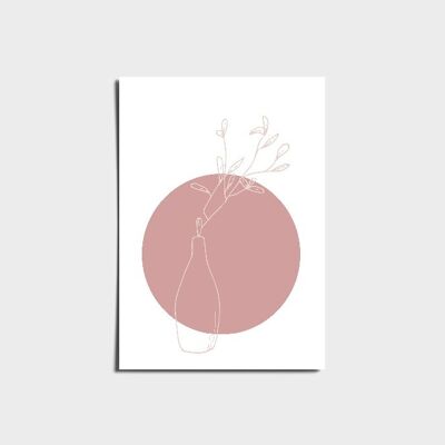 Minimal Pink Pastel Vase Poster a3