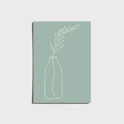 Boho Mint Green Vase Poster a3