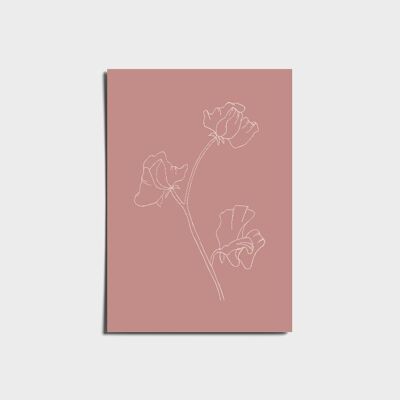 Minimal Pink Flower Poster a3
