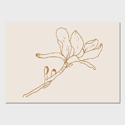 Minimal Pastel Magnolia Branch Poster a3