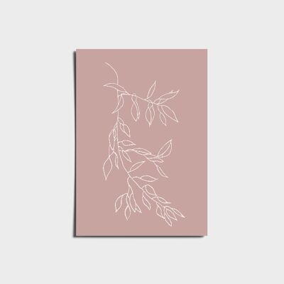 Minimal Pink Flower Branch Poster a3