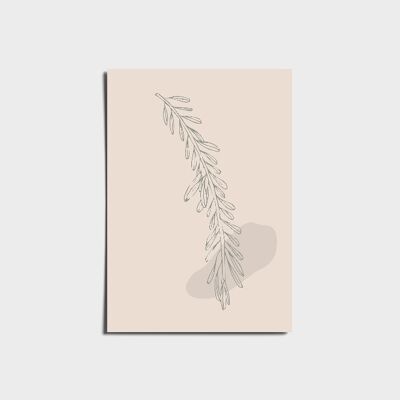 Boho Pastel Leaf Branch Poster a3