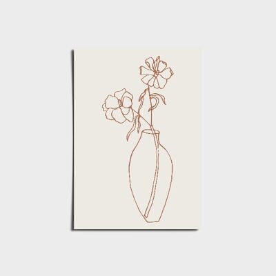 Boho Nude Pastel Flower In Vase Poster a3