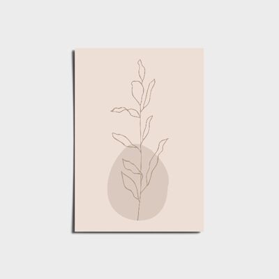 Boho Nude Abstract Leaf Branch Poster a3