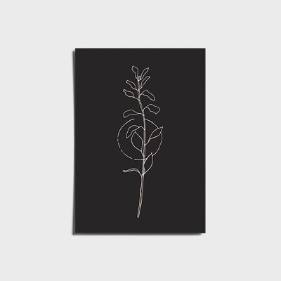 Minimal Abstract Black And White Branch Poster a3