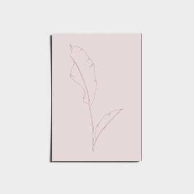 Boho Light Pink & Purple Jungle Leaf Poster a3