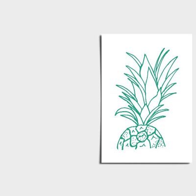 Bright Green Pineapple Poster a3