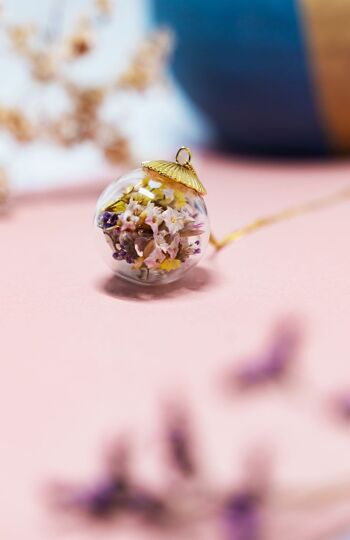 Pendentif fleurs limonium (25mm) 2