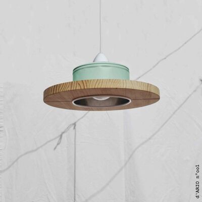 Hanging / ceiling lamp / pendant light, mint color.... ECO-friendly: recyled from big coffe can ! - Option B.: with plug