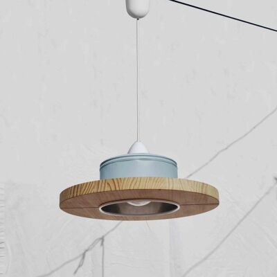 Hanging / Ceiling lamp / Pendant light, pastel sky blue color.... ECO - friendly: recyled from big coffe can !!...perfect for baby room! - Option A.: no plug