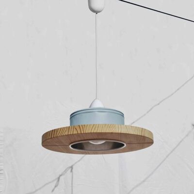 Hanging / Ceiling lamp / Pendant light, pastel sky blue color.... ECO - friendly: recyled from big coffe can !!...perfect for baby room! - Option B.: with plug
