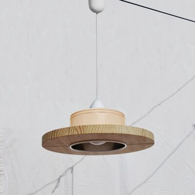 Hanging / Ceiling lamp / Pendant light, pastel peach color.... ECO - friendly: recyled from big coffe can ! baby / girl / room - Option A.: no plug