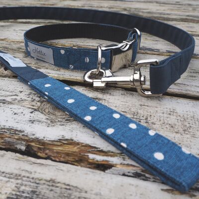 Dog Lead - canvas denim spot