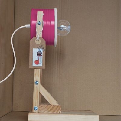 Shocking pink / fuchsia desk lamp / night lamp - eco friendly: recycled from tomato can !!! UK or EURO or US plug - w/US plug