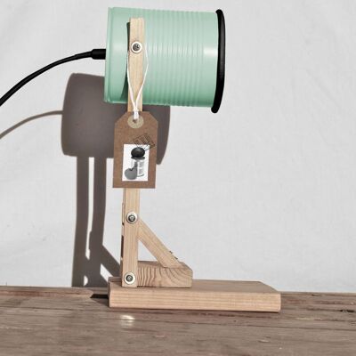 Desk lamp - nightstand lamp, mint & black color.... eco friendly , handmade: recycled from tomato can ! UK or EURO or US or Australiaplug - mint + black