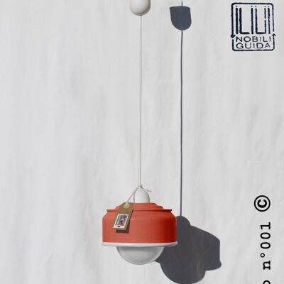 Hanging / pendant / ceiling lamp cherry / coral... eco-friendly handmade :recycled from coffee can! LED light bulb included! also US and UK - Option A. : NO plug