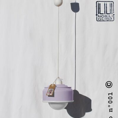 Hanging lamp / pendant light /ceiling lamp, pastel violet / maulve color, eco friendly : recycled from coffee can ! LED light bulb included - Option A.: NO plug - 1 lamp (€54.00)