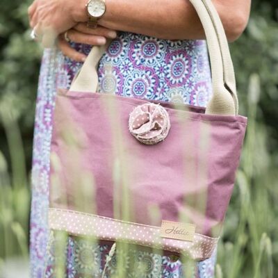 Hettie handbag  - canvas and lavender spot