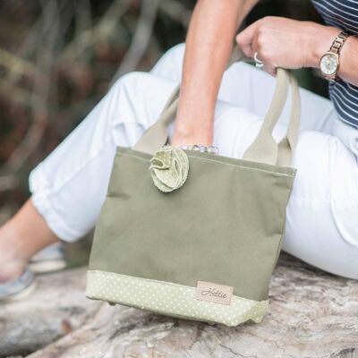 Hettie handbag  - canvas and green spot