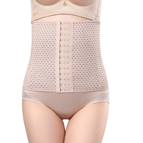 Waist Corset with Breathable Mesh - Light Brown
