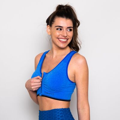 Reggiseno sportivo Zip me Up - Blu scuro