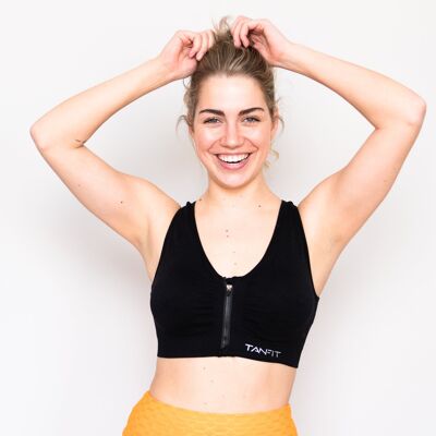 Zip me Up Sports bra - Black